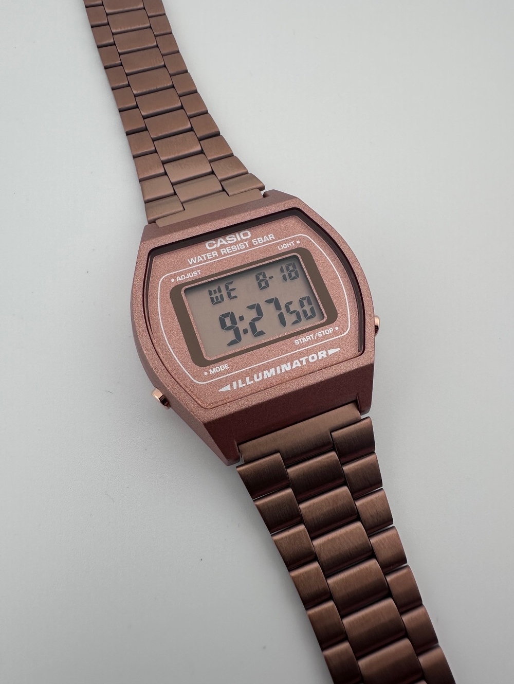 Casio B640WC-5A Rose Gold Digital Watch, Retro Unisex Stainless Steel Watch - Picture 6 of 9
